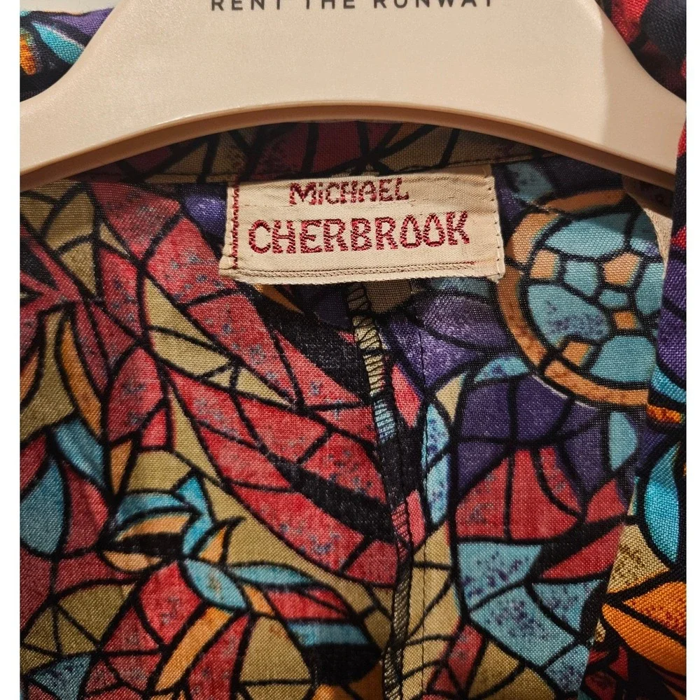 Michael Cherbrook Vintage Jacket Skirt Mosaic Fresh Prince XL Art to Wear Y2K